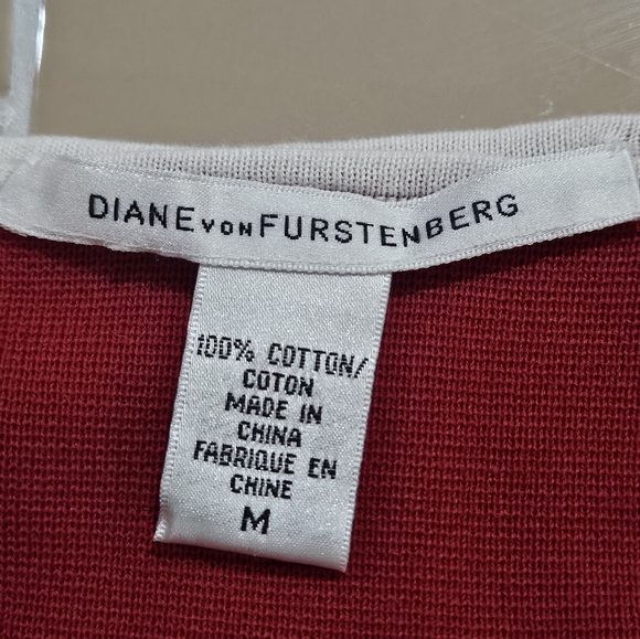 Diane Von Furstenburg Red Knit Glorioso Shift Dress. Size M - Picture 4 of 4